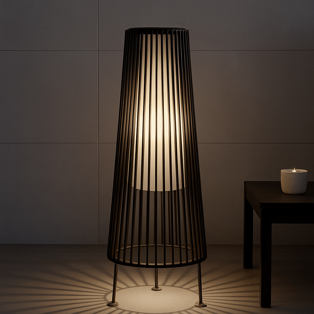 Noir Halo Solar Floor Lamp