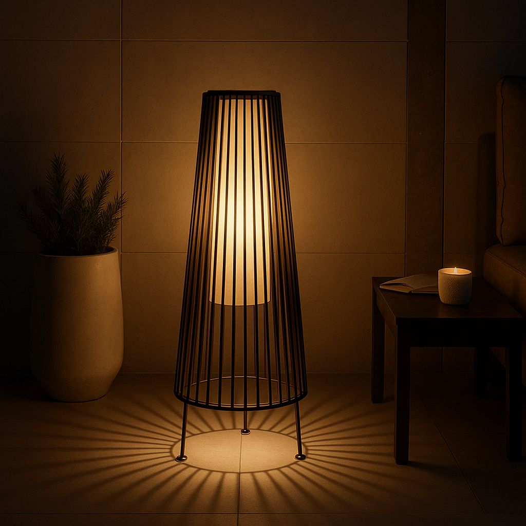 Noir Halo Solar Floor Lamp