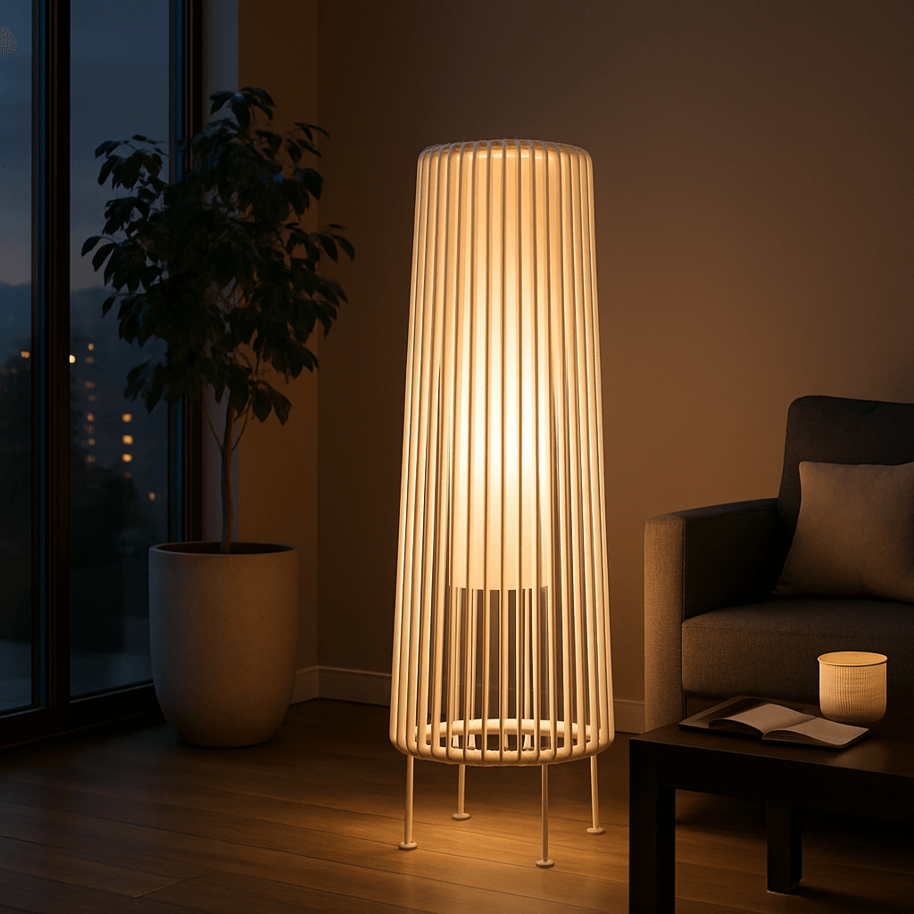 Noir Halo Solar Floor Lamp