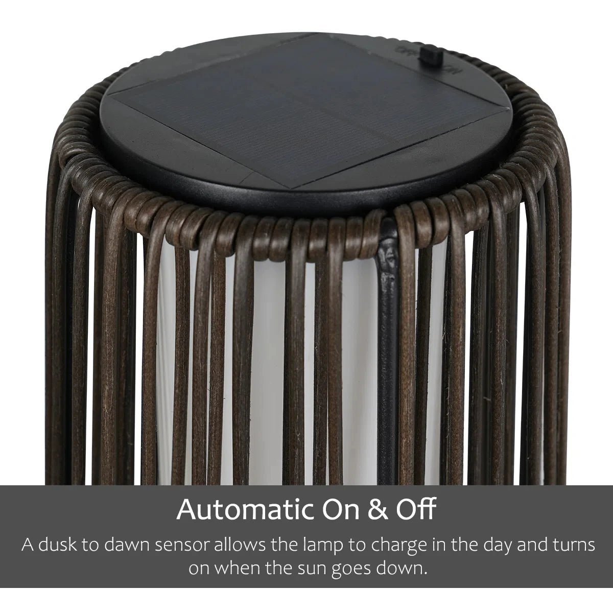 Noir Halo Solar Floor Lamp